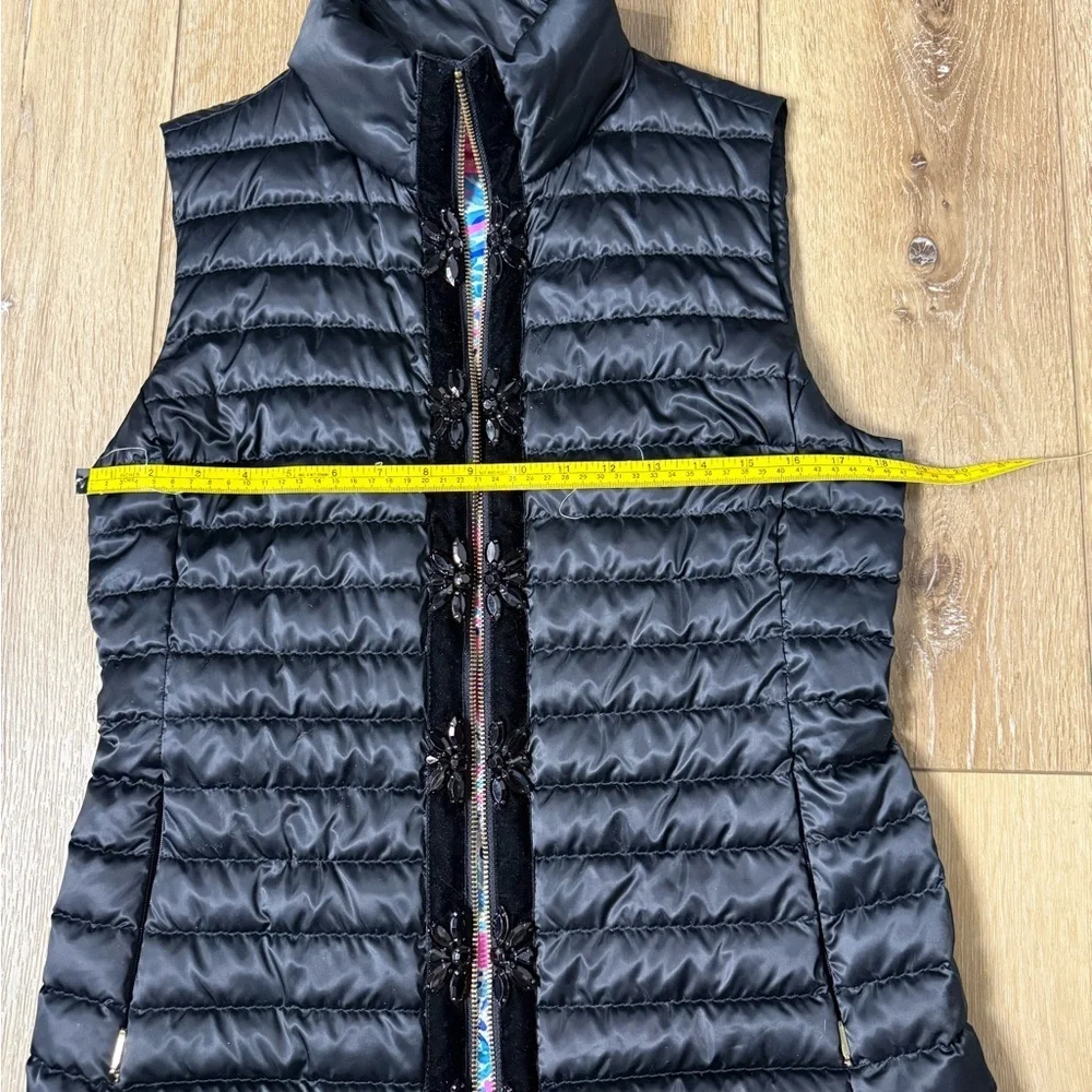 Lilly Pulitzer Black Quilted Women's Vest Gemstones Size Medium